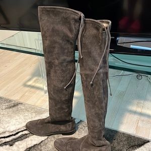 Gorgeous gray suede over the knee boots